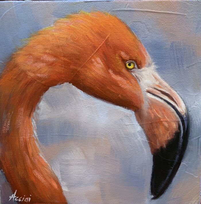 Flo the Flamingo - 8x8-oil LAcciai